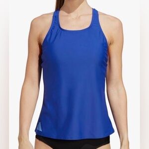 Adidas Women’s Bars Tankini Top Swimwear Activewear Blue Sz L NWT